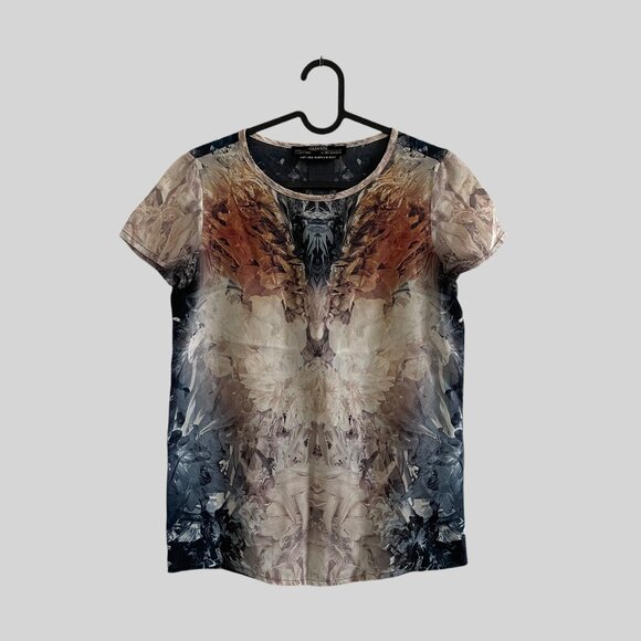 All Saints | Wither Mirror Print Silk Tee - Picture 1 of 6